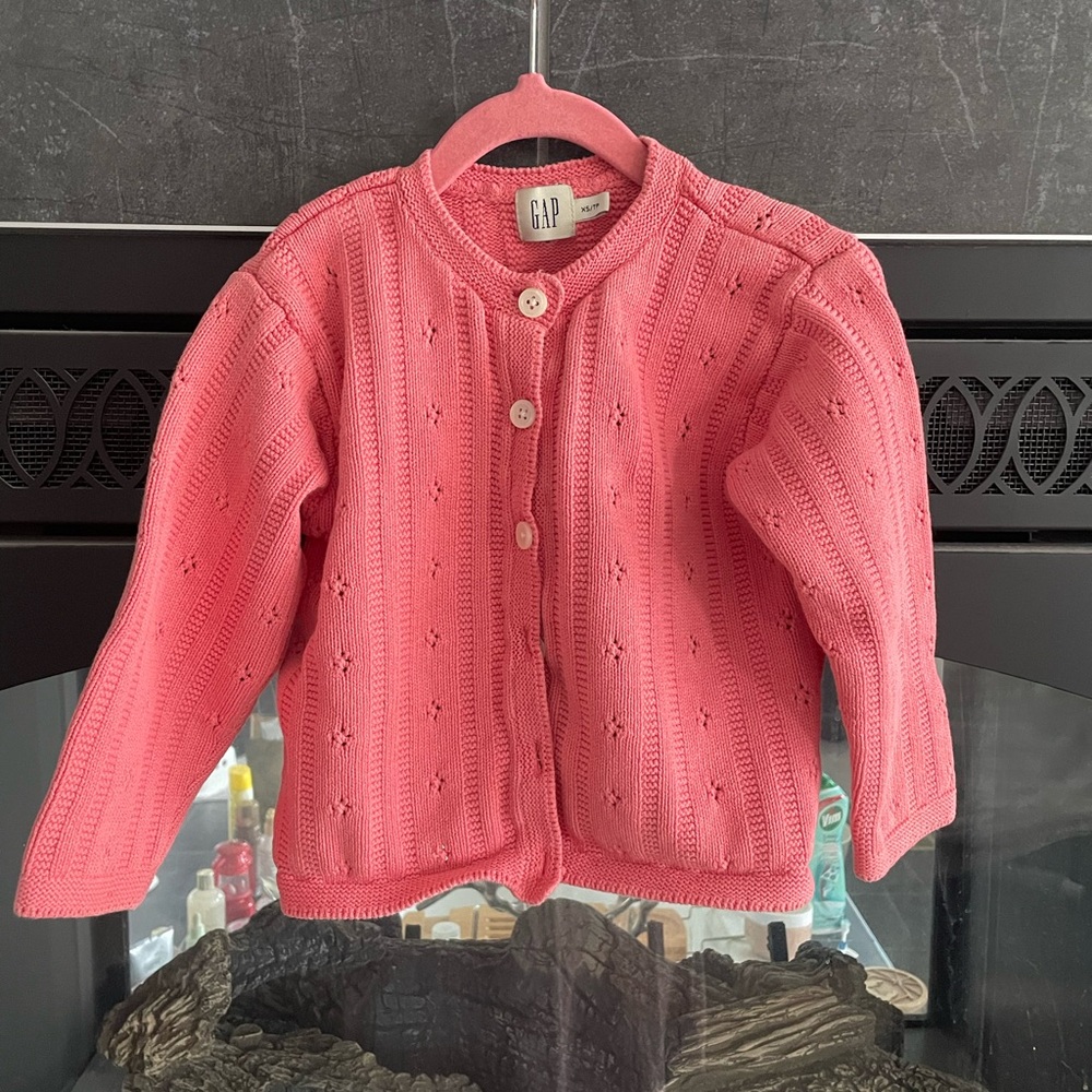 GAP Pink Knit Button Cardigan